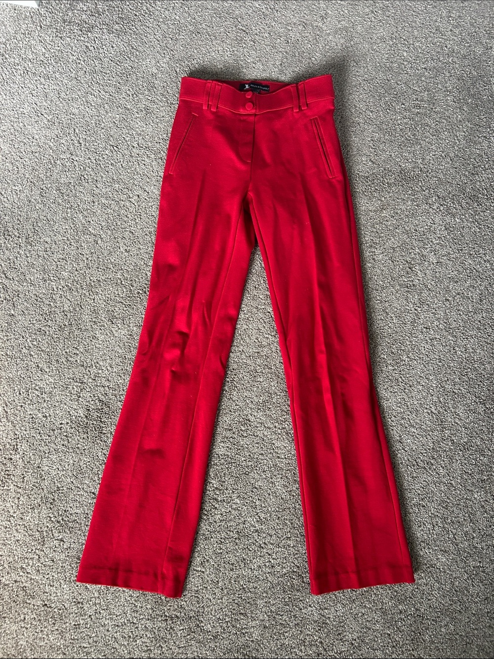 Jules & Leopold Vibrant Red Boot-Cut Pants